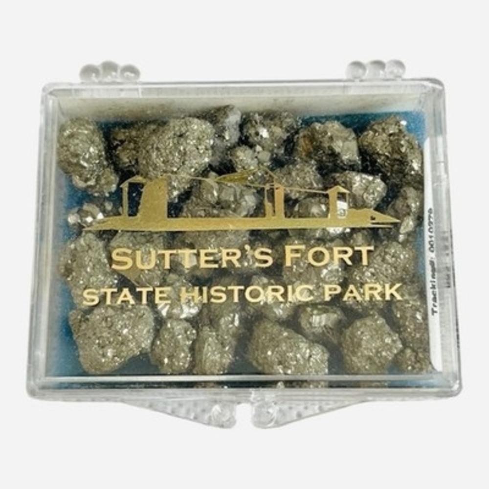 Sutter’s Fort State Historic Park Box Pyrite Chunks Fool’s Gold Souvenir